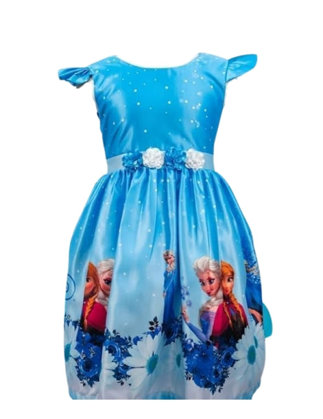 Girl's Elsa and Anna Themed Dress Knee-Lenght Halloween, Birthday