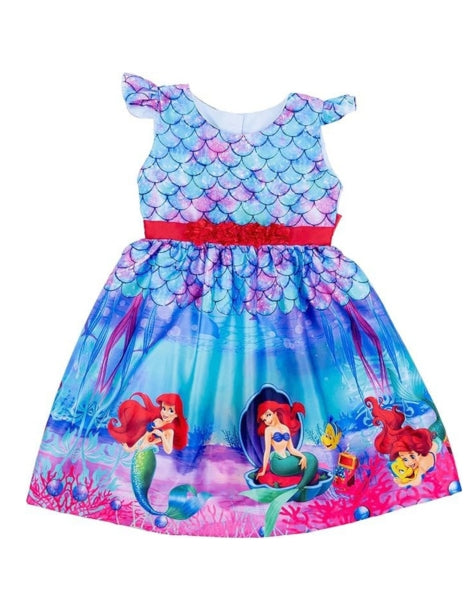 Girl's Mermaid Themed Dress Knee-Lenght Halloween, Birthday