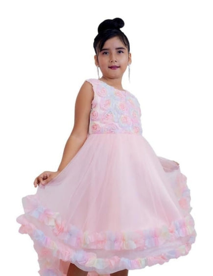 Tulle princess dress for girls in rainbow colours