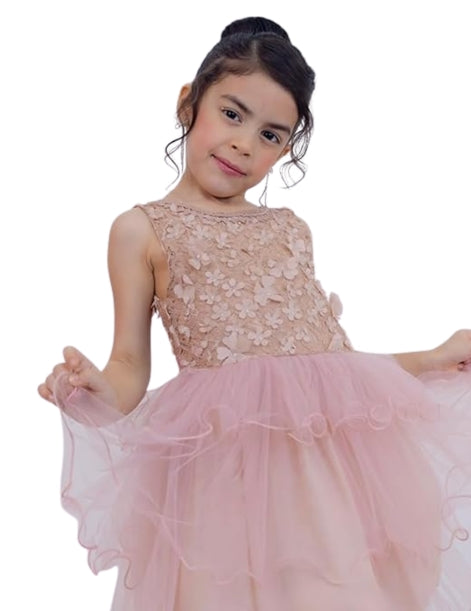 Lace Flower Girl Dress with Ribbon