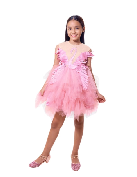 Girl's Swan Lake Dress with Tutu Puffed Skirt for Special Occasions