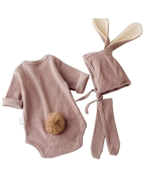 Baby Easter Bunny Set Baby romper suit + Long Ears Bunny Hat + Socks