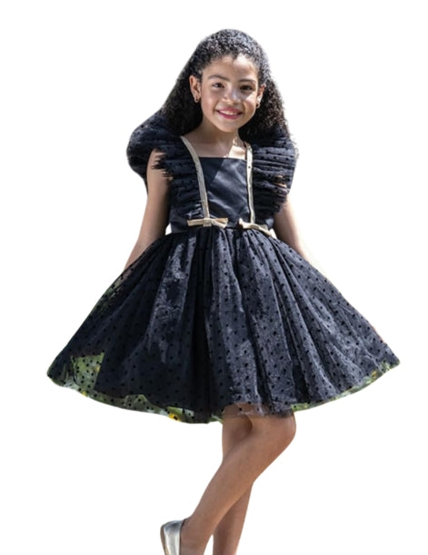 Tulle Party Bithday Dress Printed with Polka Dots