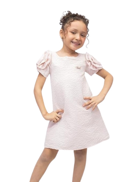 Rose Shaped Sleeves Lace Dress for Girl