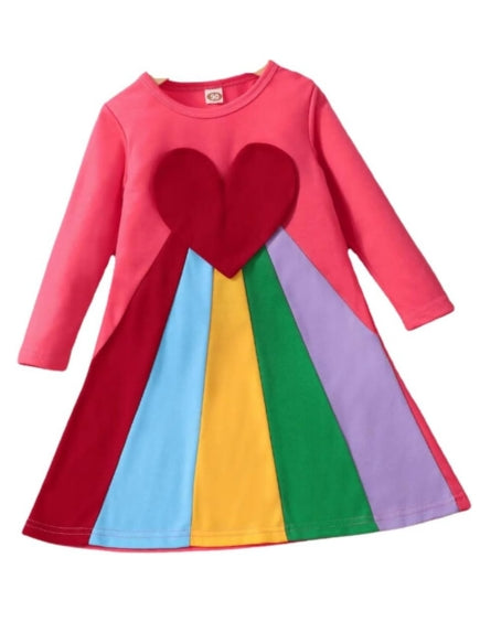 Rainbow Dress Pajamas for Little Girls