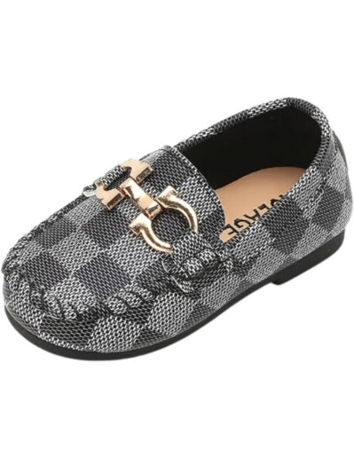 Boys Casual Dress Shoes Loafers Slip-On Flat Sole Black / 9 Toddler