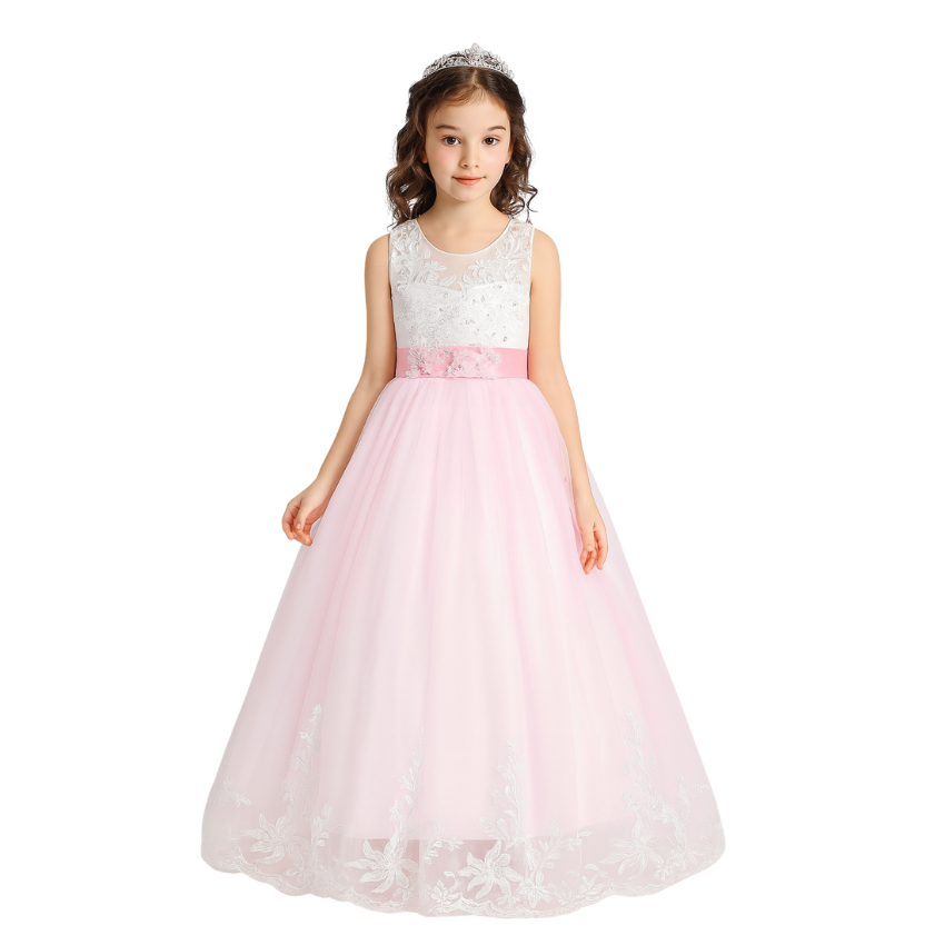 Beautiful Gown Princess Dress with Long Skirt and Train - G0013