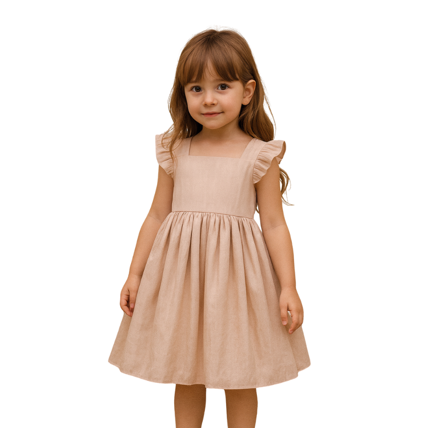 Elegant Satin Dress with red Bow at Waist and Back for Back to School - G0029