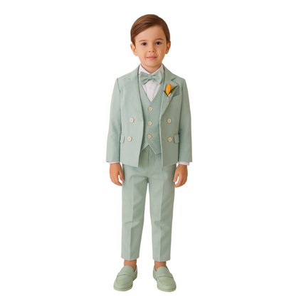 Boys' Double-Breasted Suit with Bow Tie - B0018