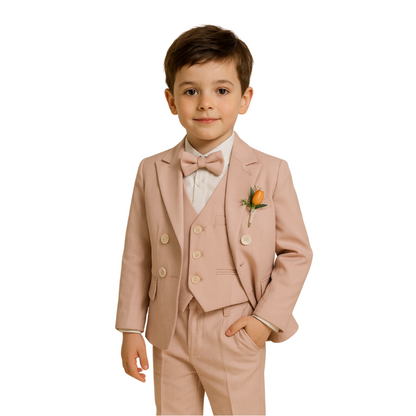 Boys' Double-Breasted Suit with Bow Tie - B0018