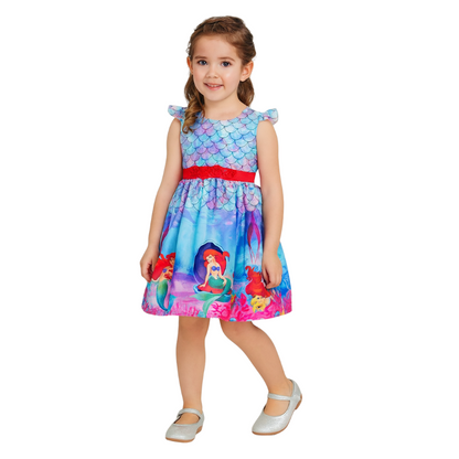Girl's Mermaid Themed Dress Knee-Lenght Halloween, Birthday - G0044