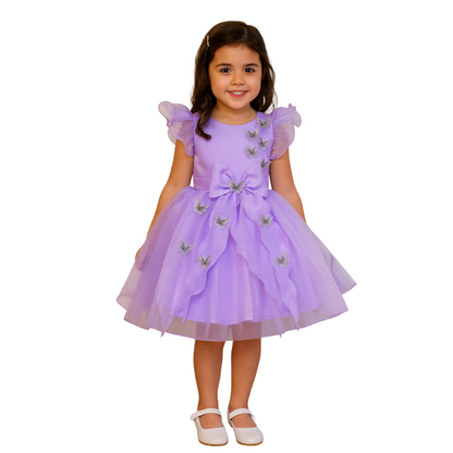 Butterfly Organza Tulle Dress with Ruffles for Girls - G0022