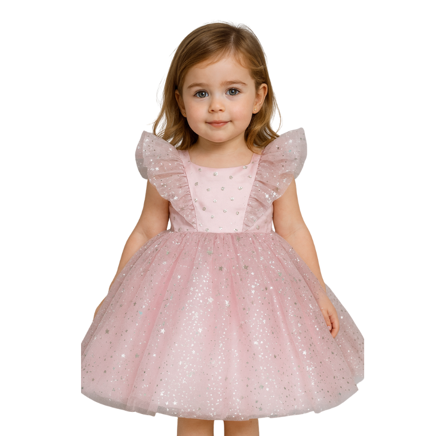Princess Dress Girls Sequin Tutu Lace Mesh Wedding Birthday Party - G0097