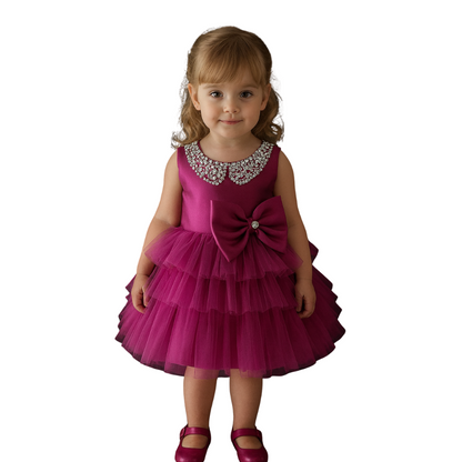 Short tulle layered party dress for girls - G0117