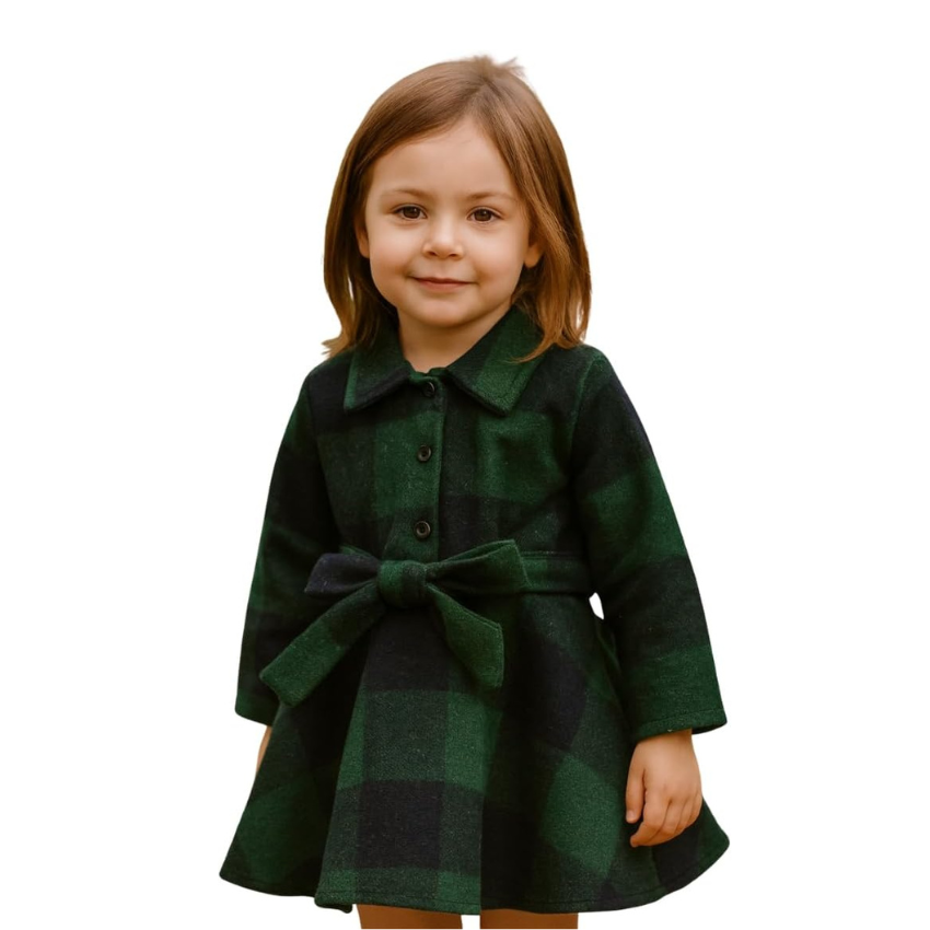 Winter Plaid Dress for Girls Special for Holidays G0137