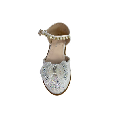 Girls Glitter Dress Shoes with Pearl Ankle Strap – Weddings, Birthdays