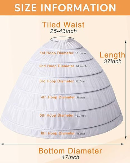 Women's crinoline skirt, petticoat under half slit skirt