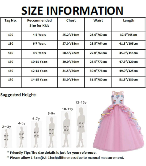 Adorable Unicorn Costume Princess Dress with Headband - Perfect for Pageants, Parties, Birthdays, Halloween, and Carnivals