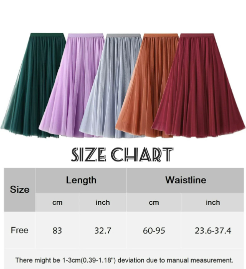 Elegant and soft Womens Long Tulle Skirt Pleated A Line Layered Tutu Skirt High Waist Elastic Mesh Flowy Maxi Skirt for Wedding Party